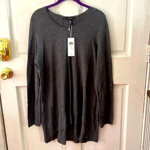 NWT. Eileen Fisher grey silk organic cotton tunic. Size Medium